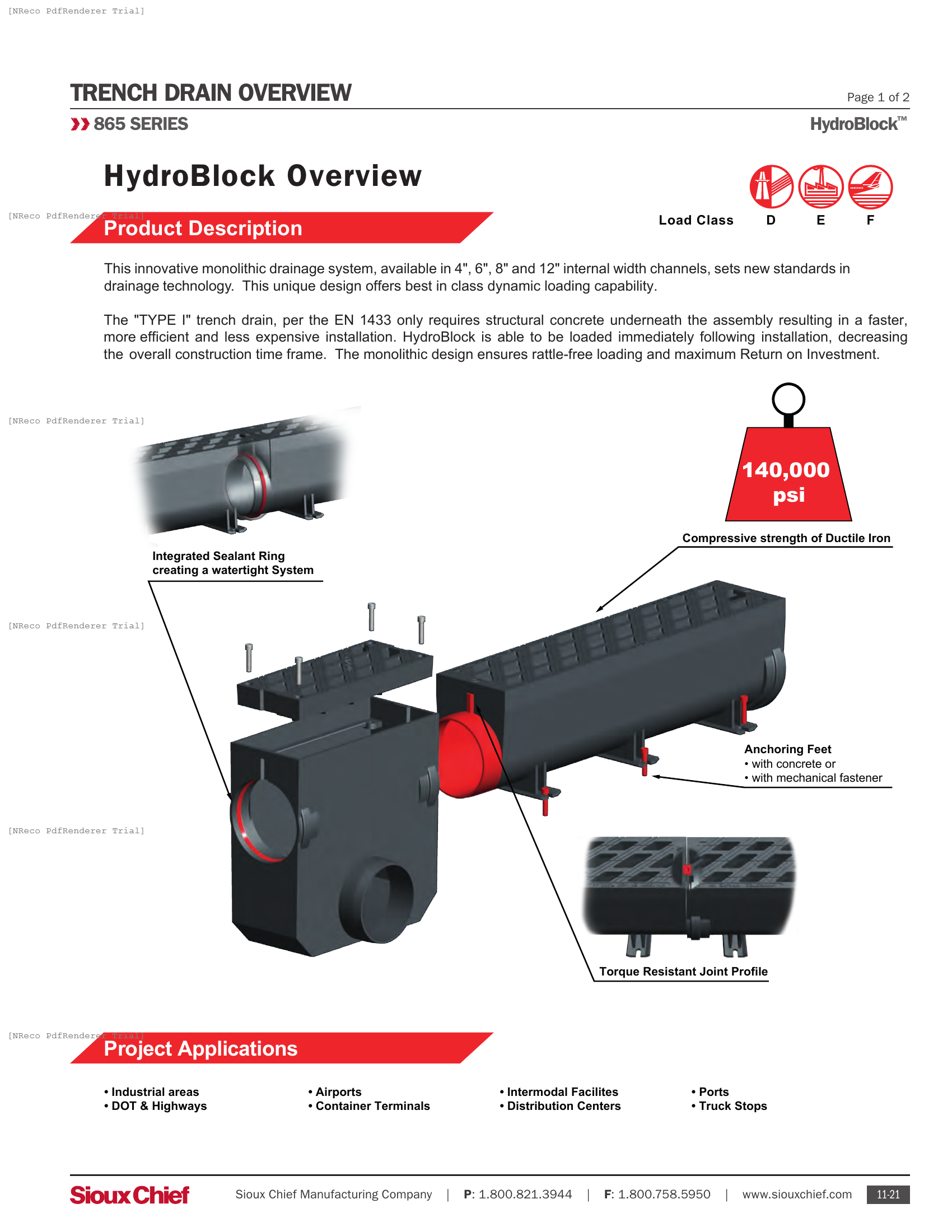 TRENCH DRAIN OVERVIEW - HYDROBLOCK SYSTEM.PDF Brochure Document